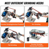 VEVOR Belt Grinder Sander 72 x 2-Inch Belt Polisher with VFD 3 Grinding Moulds - Close-Up Angle