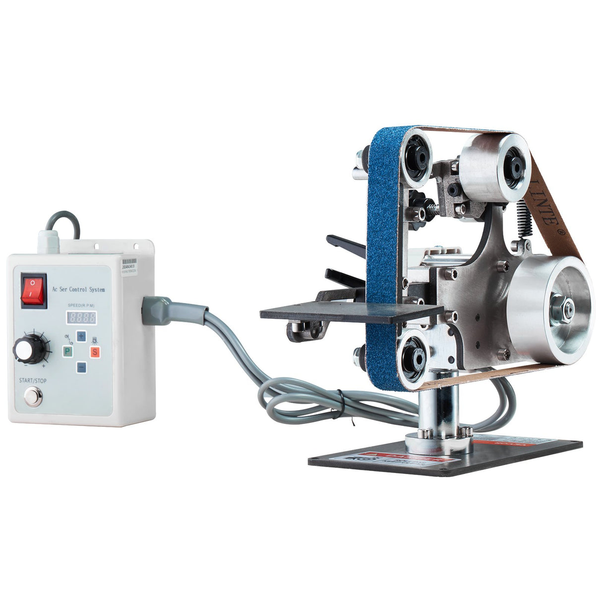 VEVOR Belt Grinder Sander, 30 x 1-Inch Variable Speed Belt Polisher with VFD, 550W Polishing Grinding Machine with 2 Grinding Moulds & 3PCS Sanding