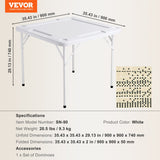VEVOR Mahjong Table, Square 4 Player Folding Card Table with 4 Cup Holders & 4 Chip Trays, Portable Domino Game Table with 1 Set of Dominoes for