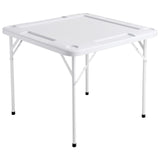 VEVOR Mahjong Table, Square 4 Player Folding Card Table with 4 Cup Holders & 4 Chip Trays, Portable Domino Game Table with 1 Set of Dominoes for Mahjong Poker Puzzles, 90 x 90-inch, White - Extra Image