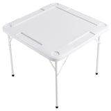 VEVOR Mahjong Table, Square 4 Player Folding Card Table with 4 Cup Holders & 4 Chip Trays, Portable Domino Game Table with 1 Set of Dominoes for Mahjong Poker Puzzles, 90 x 90-inch, White - Extra Image