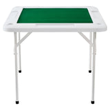 VEVOR Mahjong Table, 4 Player Folding Domino Table with Wear-Resistant Green Tabletop, Portable Square Card Table with 4 Cup Holders & 4 Chip Trays for Mahjong Poker Puzzles, 90 x90-inch