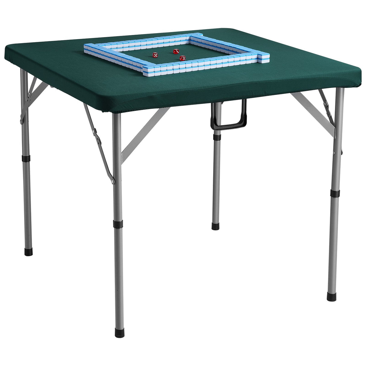 VEVOR Mahjong Table with Mahjong Tiles Set, Fold-in-Half 4 Player Card Table with 144PCS Majiang Tiles and 3 Dice, Portable Bi-Folding Domino Table