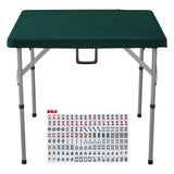 VEVOR Mahjong Table with Mahjong Tiles Set, Fold-in-Half 4 Player Card Table with 144PCS Majiang Tiles and 3 Dice, Portable Bi-Folding Domino Table
