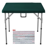 VEVOR Mahjong Table with Mahjong Tiles Set, Fold-in-Half 4 Player Card Table with 144PCS Majiang Tiles and 3 Dice, Portable Bi-Folding Domino Table with Wear-Resistant Green Tabletop & Carrying Handle - Extra Image