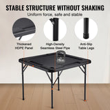 VEVOR Mahjong Table, Square 4 Player Folding Card Table with 4 Cup Holders & 4 Chip Trays, Portable Domino Game Table with 1 Set of Dominoes for Mahjong Poke Puzzles, 90 x 90-inch, Black - Side View
