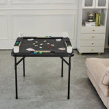 VEVOR Mahjong Table, Square 4 Player Folding Card Table with 4 Cup Holders & 4 Chip Trays, Portable Domino Game Table with 1 Set of Dominoes for Mahjong Poke Puzzles, 90 x 90-inch, Black - Close-Up Angle