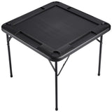 VEVOR Mahjong Table, Square 4 Player Folding Card Table with 4 Cup Holders & 4 Chip Trays, Portable Domino Game Table with 1 Set of Dominoes for
