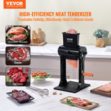 VEVOR Commercial Meat Tenderizer, Heavy Duty Stainless Steel Meat Tenderizer Machine, Quick and Easy Manual Operation Kitchen Tool, 148mm Feed Port for Beef, Turkey, Chicken, Pork, Steak, and Fish - Front View