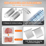 VEVOR Commercial Meat Tenderizer, Heavy Duty Stainless Steel Meat Tenderizer Machine, Quick and Easy Manual Operation Kitchen Tool, 148mm Feed Port for Beef, Turkey, Chicken, Pork, Steak, and Fish - Side View