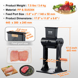 VEVOR Commercial Meat Tenderizer, Heavy Duty Stainless Steel Meat Tenderizer Machine, Quick and Easy Manual Operation Kitchen Tool, 148mm Feed Port for Beef, Turkey, Chicken, Pork, Steak, and Fish - Close-Up Angle