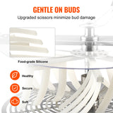 VEVOR Bud Leaf Trimmer, 39.5cm Stainless Steel Manual Bud Trimmer Machine, with Clear PET Cover for Visual Cutting, Hand Pruners Included, for Cutting Leaves, Buds, Flowers, Hydroponic Plants - 45-Degree Angle