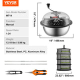 VEVOR Leaf Bowl Trimmer 19'' Manual Bud Trimmer with Stainless-Steel Blades - Close-Up Angle