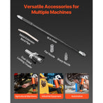 Grease Gun, 8000 PSI, Pistol Grip Grease Gun Kit with 0.4 L Capacity, Includes 46 cm Flex Hose, Double Handle Grease Coupler, Extension Rigid Pipe & Sharp Type Nozzle for Automotive, Marine