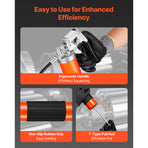 Grease Gun, 8000 PSI, Pistol Grip Grease Gun Kit with 0.4 L Capacity, Includes 46 cm Flex Hose, Double Handle Grease Coupler, Extension Rigid Pipe & Sharp Type Nozzle for Automotive, Marine