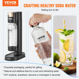 VEVOR Sparkling Water Maker, Soda Maker Machine for Home Carbonating, Seltzer Water Starter Kit with 2 BPA-free 1L PET Bottles, CO2 Cylinder,