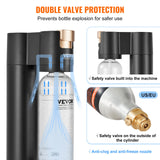 VEVOR Sparkling Water Maker, Soda Maker Machine for Home Carbonating, Seltzer Water Starter Kit with 2 BPA-free 1L PET Bottles, CO2 Cylinder,