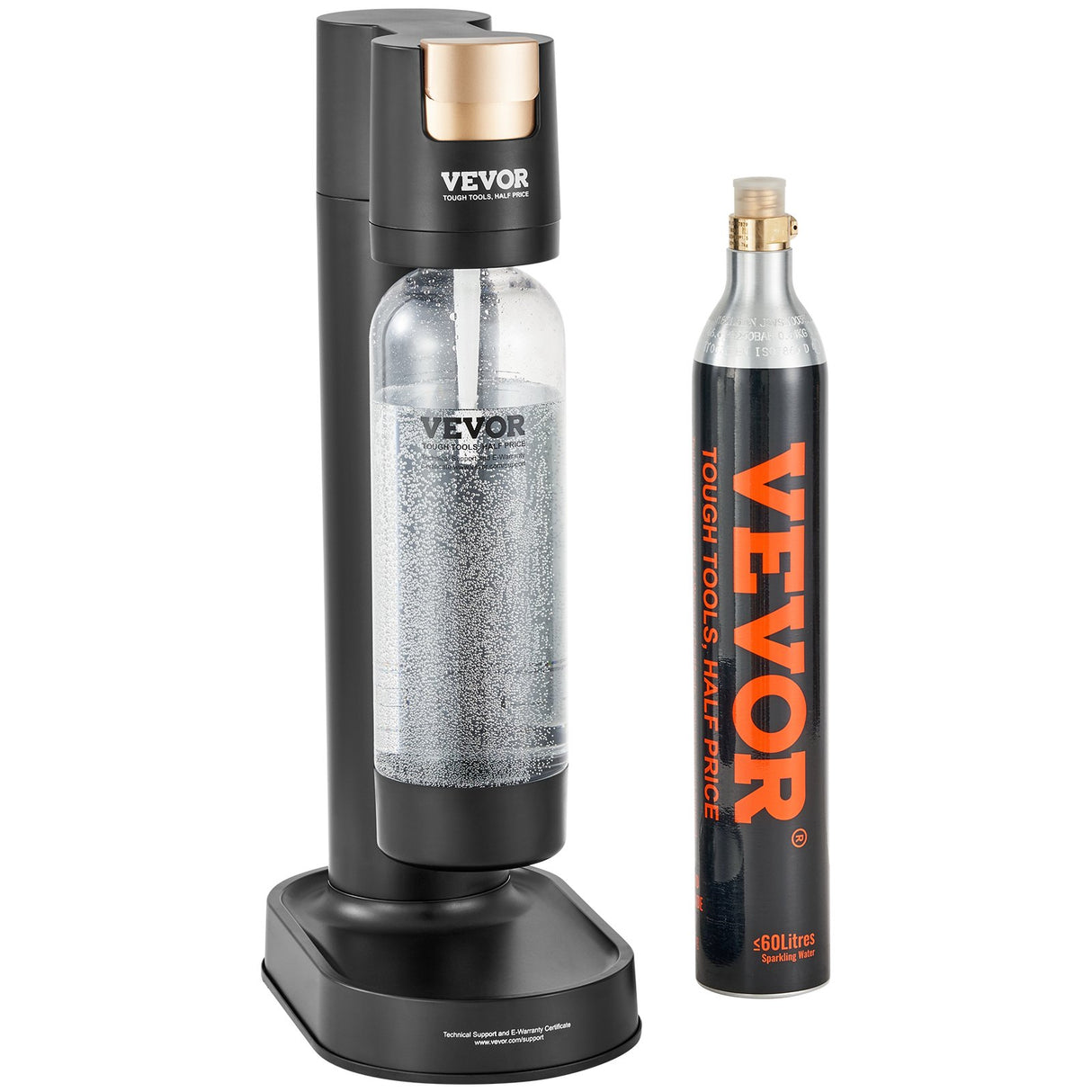 VEVOR Sparkling Water Maker, Soda Maker Machine for Home Carbonating, Seltzer Water Starter Kit with BPA-free 1L PET Bottle, CO2 Cylinder, Compatible