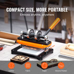 Leather Cutting Machine, 7.1 x 3.9 in Embossing Plate Manual Die Cutter, 0.47 in Pressure Stroke Leather Embossing Machine, Dual Guide Shafts Die Cut Machine for Various of Materials