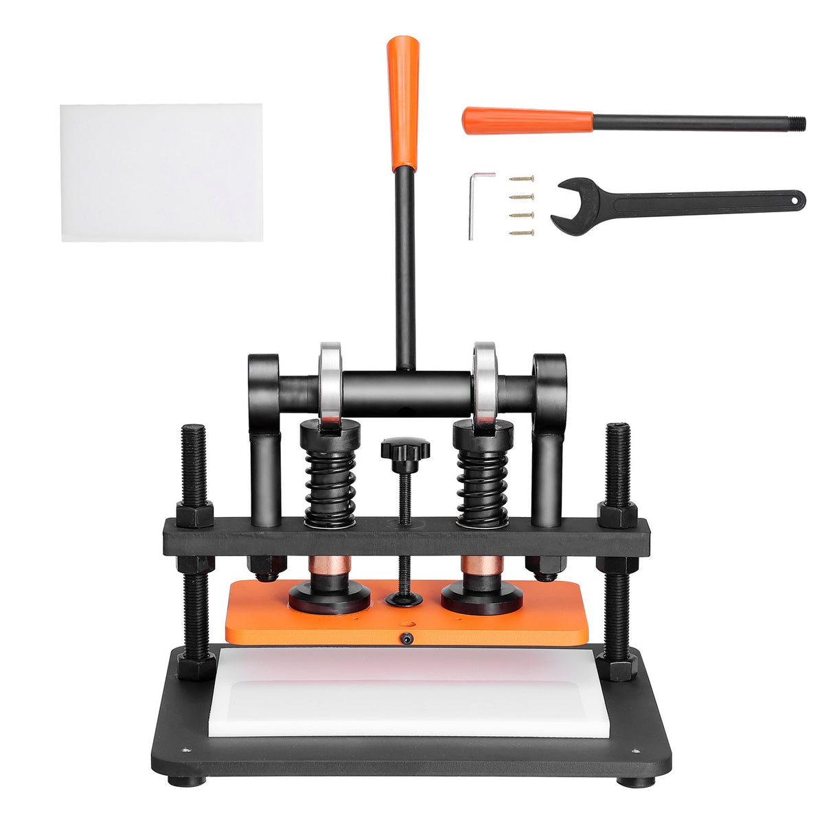 VEVOR Leather Cutting Machine, 10.2 x 4.7 in Embossing Plate Manual Die Cutter, 0.47 in Pressure Stroke Leather Embossing Machine, Dual Guide Shafts