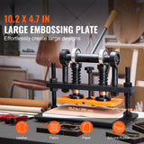 VEVOR Leather Cutting Machine, 10.2 x 4.7 in Embossing Plate Manual Die Cutter, 0.47 in Pressure Stroke Leather Embossing Machine, Dual Guide Shafts - Front View