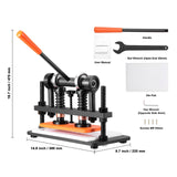 VEVOR Leather Cutting Machine, 10.2 x 4.7 in Embossing Plate Manual Die Cutter, 0.47 in Pressure Stroke Leather Embossing Machine, Dual Guide Shafts - Low Angle