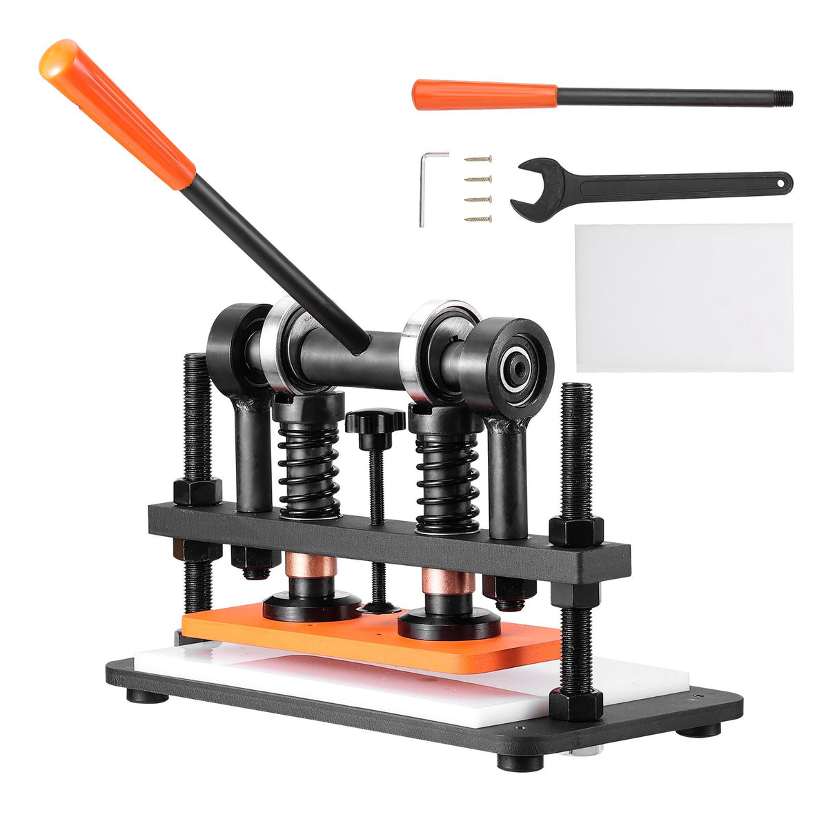 VEVOR Leather Cutting Machine, 10.2 x 4.7 in Embossing Plate Manual Die Cutter, 0.47 in Pressure Stroke Leather Embossing Machine, Dual Guide Shafts