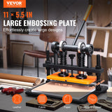 VEVOR Leather Cutting Machine, 11 x 5.5 in Embossing Plate Manual Die Cutter, 0.47 in Pressure Stroke Leather Embossing Machine, Dual Guide Shafts Die Cut Machine for Various of Materials - Front View