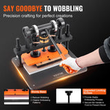 VEVOR Leather Cutting Machine, 11 x 5.5 in Embossing Plate Manual Die Cutter, 0.47 in Pressure Stroke Leather Embossing Machine, Dual Guide Shafts Die Cut Machine for Various of Materials - Top-Down View