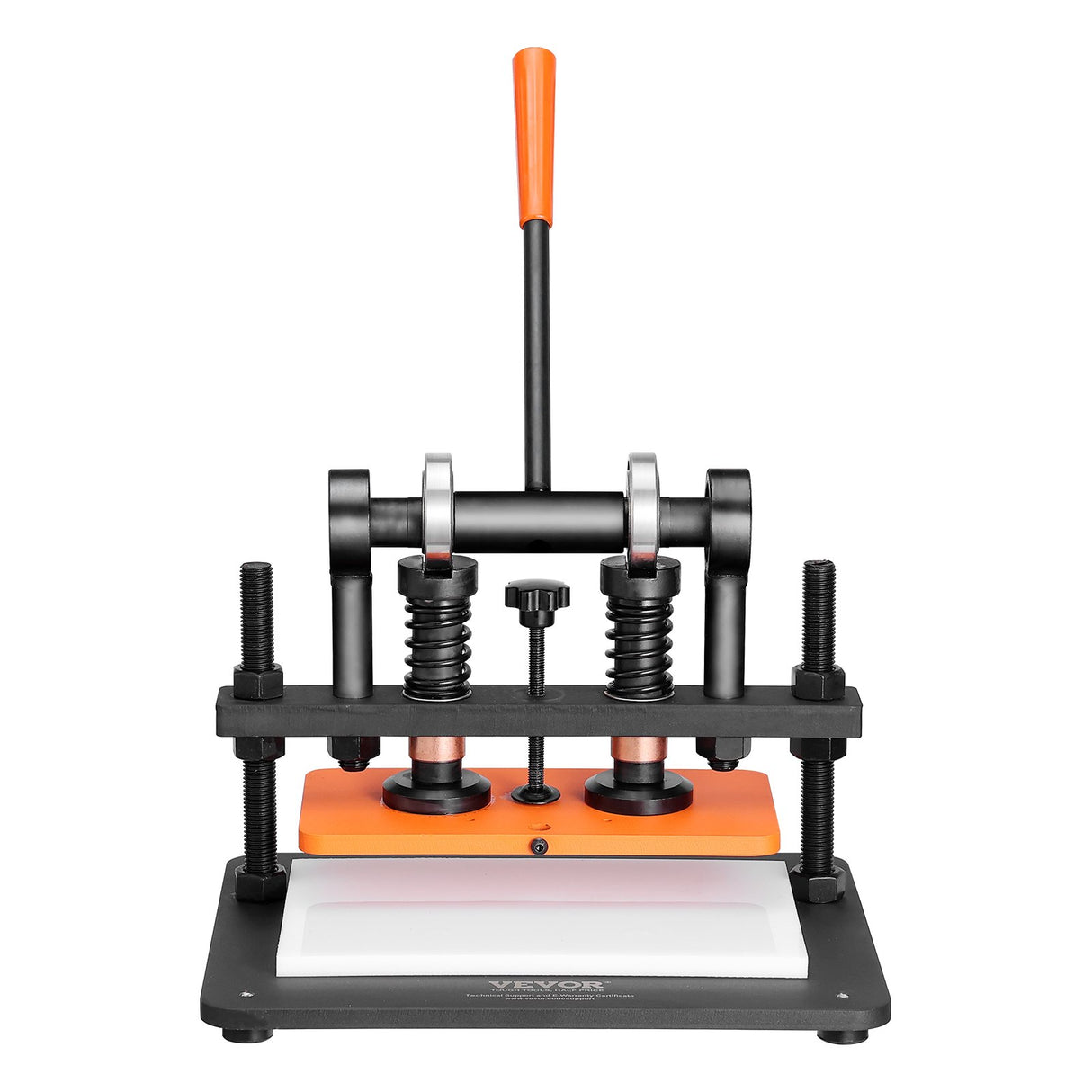 VEVOR Leather Cutting Machine, 11 x 5.5 in Embossing Plate Manual Die Cutter, 0.47 in Pressure Stroke Leather Embossing Machine, Dual Guide Shafts Die Cut Machine for Various of Materials