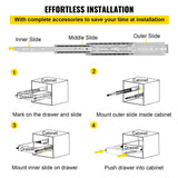 VEVOR Drawer Slides with Lock, 1 Pair 40 inch, Heavy-Duty Industrial Steel up to 500 lbs Capacity, 3-Fold Full Extension, Ball Bearing Lock-in & Lock-