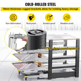 VEVOR Drawer Slides with Lock, 1 Pair 60 inch, Heavy-Duty Industrial Steel up to 500 lbs Capacity, 3-Fold Full Extension, Ball Bearing Lock-in & Lock-Out, Side Mount - Top-Down View