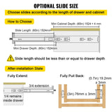 VEVOR Drawer Slides with Lock, 1 Pair 60 inch, Heavy-Duty Industrial Steel up to 500 lbs Capacity, 3-Fold Full Extension, Ball Bearing Lock-in & Lock-