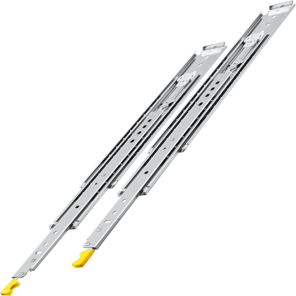 VEVOR Drawer Slides with Lock, 1 Pair 60 inch, Heavy-Duty Industrial Steel up to 500 lbs Capacity, 3-Fold Full Extension, Ball Bearing Lock-in & Lock-