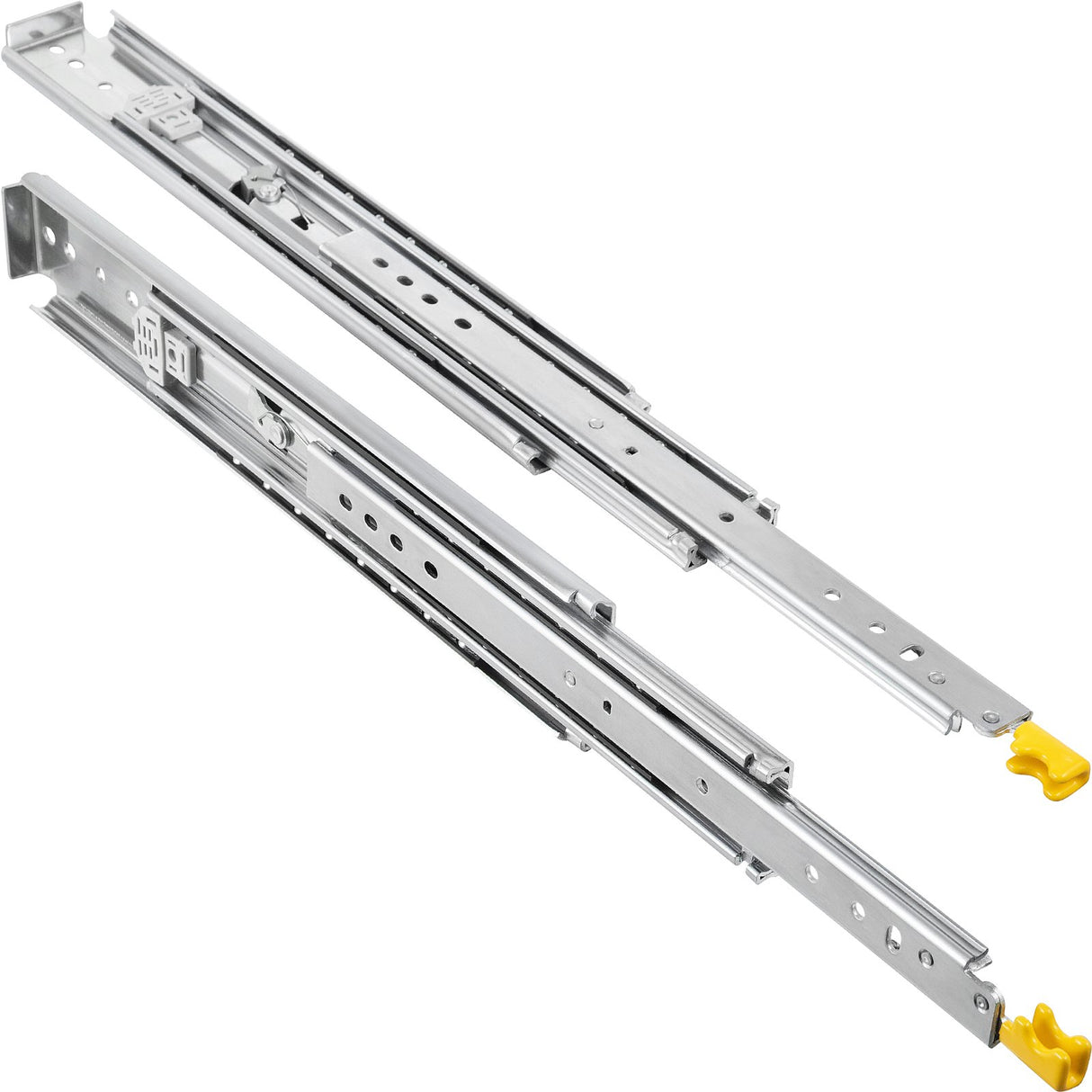 VEVOR Drawer Slides with Lock, 1 Pair 60 inch, Heavy-Duty Industrial Steel up to 500 lbs Capacity, 3-Fold Full Extension, Ball Bearing Lock-in & Lock-