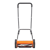 VEVOR 40cm Push Reel Lawn Mower 5-Blade Adjustable Height Grass Catcher 2-Wheel