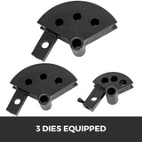 VEVOR Tube Bender Max Bending Degree 240°,Heavy Duty Metal Pipe and Tube Notcher With 3 Dies,Tube Pedestal Bender 0 up to 240 Degree,Metal Working Tools and Equipment - Rear View