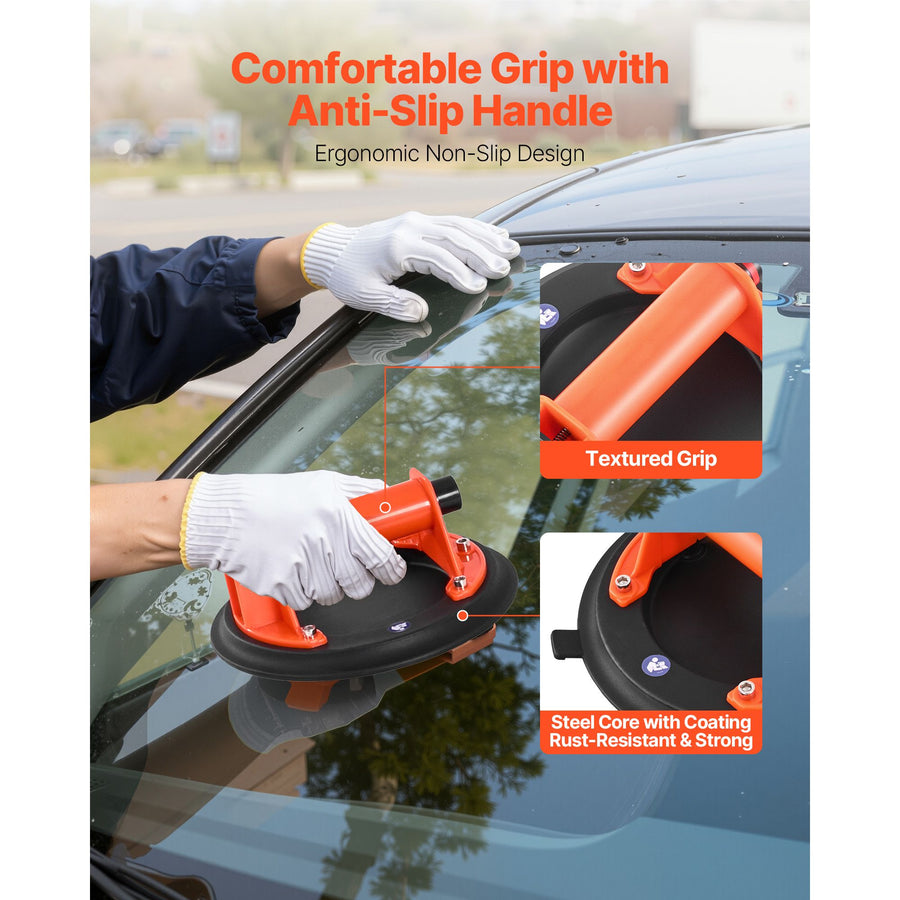 Vacuum Suction Cup, 203 mm Vacuum Glass Lifter with ABS Handle, 180 kg Max Lifting Capacity Tile Suction Cup Tool with Carrying Case for Lifting Large Tile, Granite, Drywall, Windows (2-Pack)