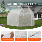VEVOR Walk-in Tunnel Greenhouse 9.58x6.43x6.23ft Galvanized Frame PE Cover White