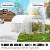 VEVOR Walk-in Tunnel Greenhouse 9.58x6.43x6.23ft Galvanized Frame PE Cover White - Top-Down View