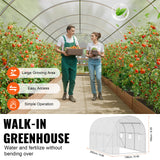 VEVOR Walk-in Tunnel Greenhouse 9.58x6.43x6.23ft Galvanized Frame PE Cover White - 45-Degree Angle