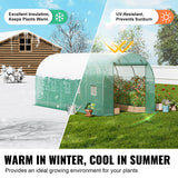 VEVOR Walk-in Tunnel Greenhouse 14.6x6.36x6.3ft Galvanized Frame PE Cover Green - Top-Down View