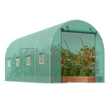 VEVOR Walk-in Tunnel Greenhouse 14.6x6.36x6.3ft Galvanized Frame PE Cover Green - Extra Image