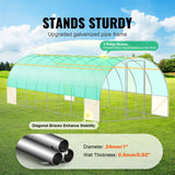 Walk-in Tunnel Greenhouse 27.38x9.5x7.38ft Galvanized Frame PE Cover Green - Front View