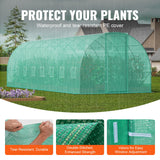 Walk-in Tunnel Greenhouse 27.38x9.5x7.38ft Galvanized Frame PE Cover Green - Side View