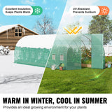 VEVOR Walk-in Tunnel Greenhouse 27.38x9.5x7.38ft Galvanized Frame PE Cover Green - Top-Down View