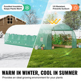 VEVOR Walk-in Tunnel Greenhouse 29.2x9.7x6.5ft Galvanized Frame PE Cover Green - Top-Down View