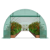 VEVOR Walk-in Tunnel Greenhouse 29.2x9.7x6.5ft Galvanized Frame PE Cover Green - Extra Image