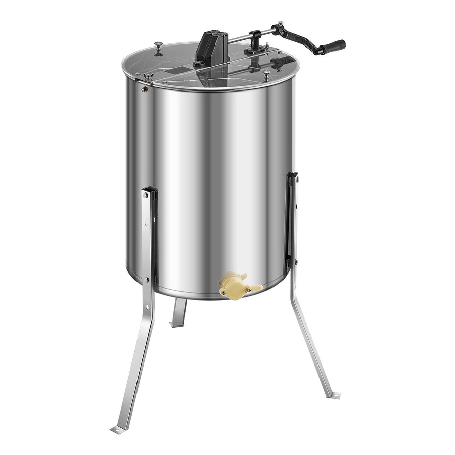 Honey Extractor, 4/8 Frame Manual Honey Spinner with Transparent Lid, Stainless Steel Honeycomb Drum Spinner with Height Adjustable Stand, Honeycomb Extraction Equipment for Beekeeping