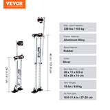 VEVOR Drywall Stilts, 24''-40'' Adjustable Aluminum Tool Stilts with Protective Knee Pads, Durable and Non-Slip Work Stilts for Sheetrock Painting, Walking, Taping, Silver - Close-Up Angle